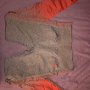 Small gymshark coral/taupe amplify seamless legging